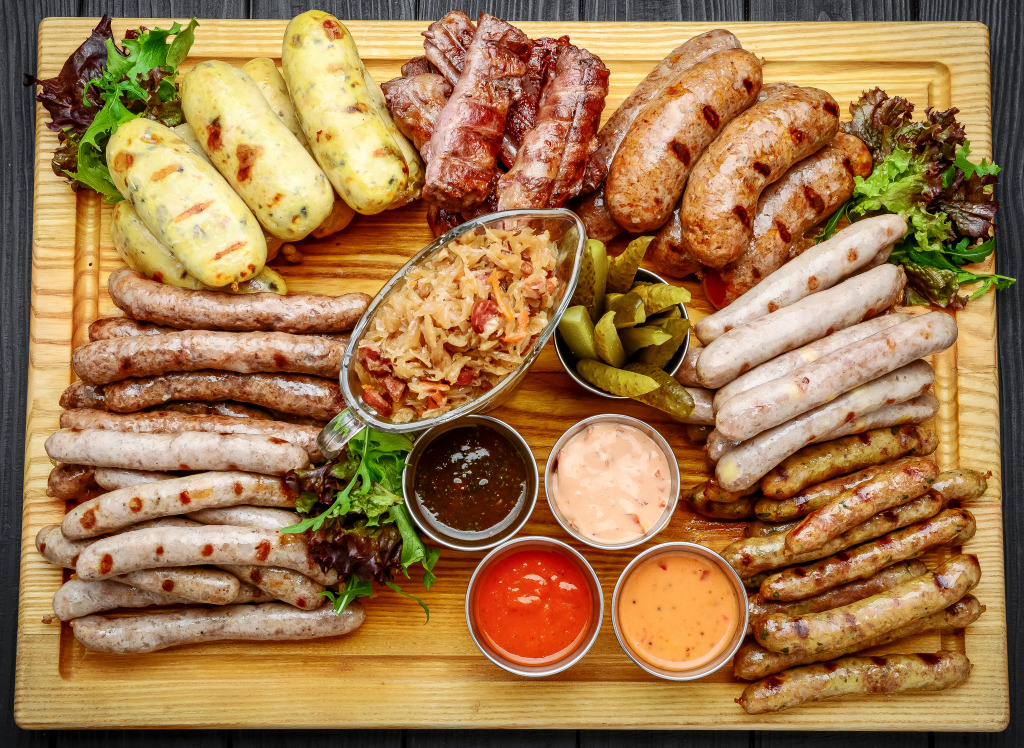 Grilled Sausages jigsaw puzzle in Food & Bakery puzzles on TheJigsawPuzzles.com