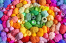 Colorful Balls of Wool and Cotton Yarn