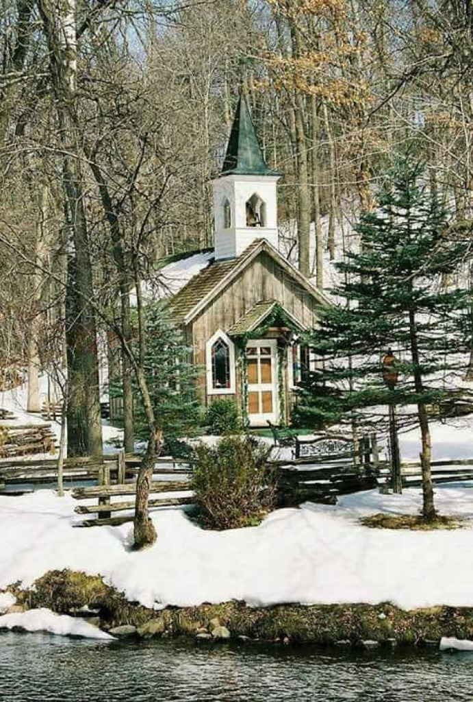 Snowy church jigsaw puzzle in Thomas Berry puzzles on TheJigsawPuzzles.com