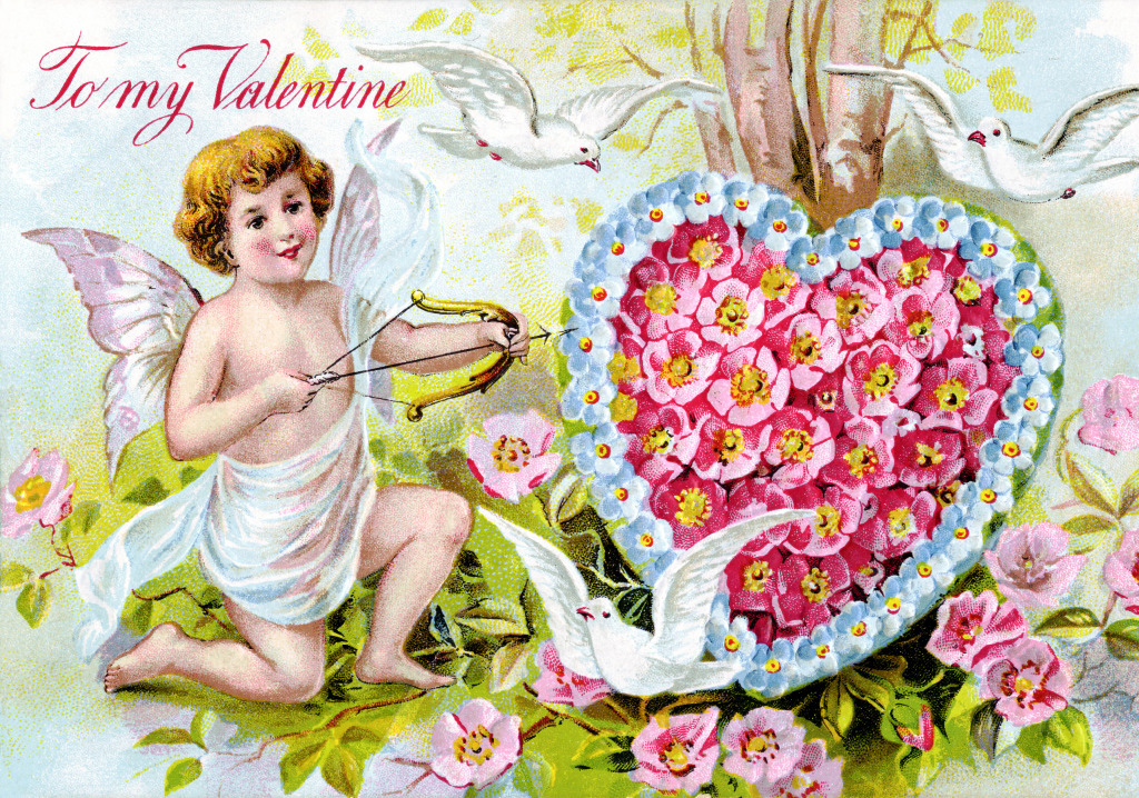Vintage Valentinstagskarte jigsaw puzzle in Valentinstag puzzles on TheJigsawPuzzles.com