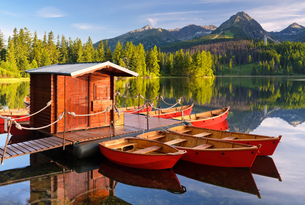 Mountain Lake Strbske Pleso, Slovakia jigsaw puzzle in Puzzle of the Day puzzles on TheJigsawPuzzles.com