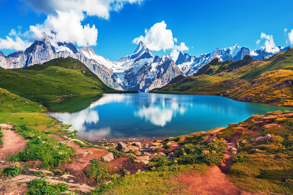 Bachalpsee Lake, Swiss Alps jigsaw puzzle in Magnifiques vues puzzles on TheJigsawPuzzles.com