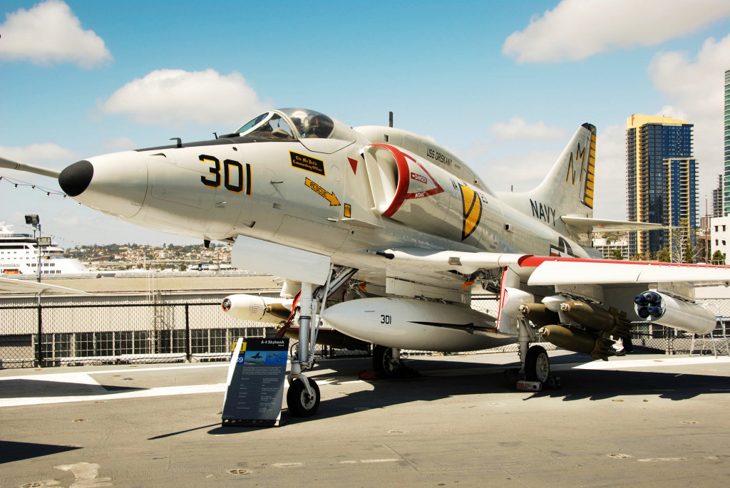 A4 Skyhawk Jet, USS Midway Museum jigsaw puzzle in Aviation puzzles on TheJigsawPuzzles.com
