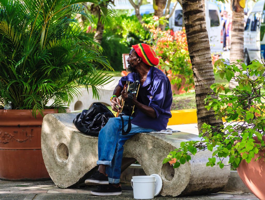 Playing Jimi Hendrix Songs, Ocho Rios, Jamaica jigsaw puzzle in People puzzles on TheJigsawPuzzles.com