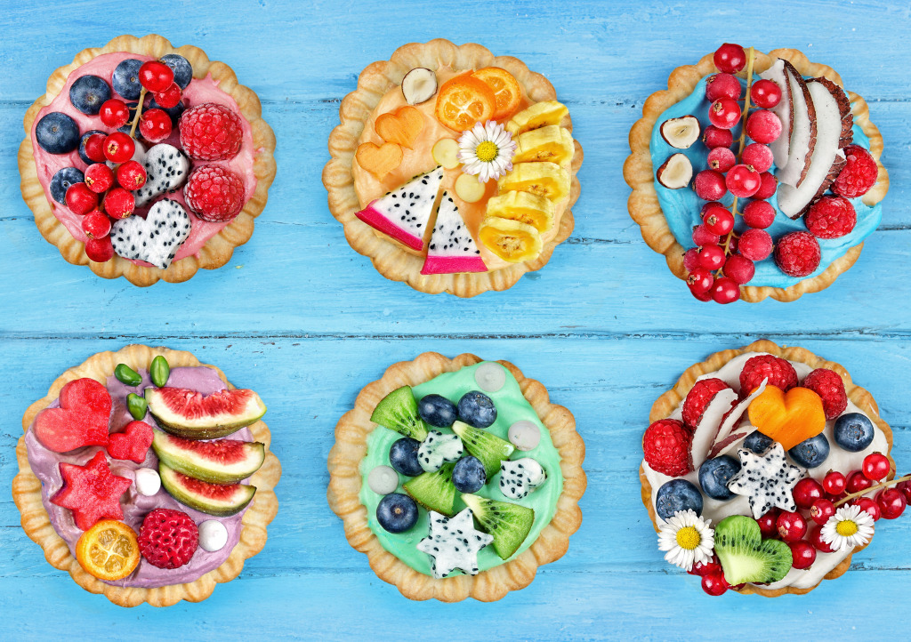 Fruit Tarts with Cream jigsaw puzzle in Puzzle du jour puzzles on TheJigsawPuzzles.com