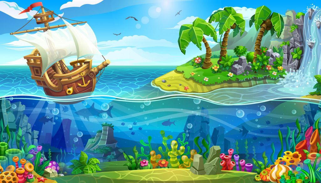 Adventure Island jigsaw puzzle in Sous les mers puzzles on TheJigsawPuzzles.com