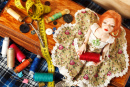 Beautiful Doll and Sewing Accessories
