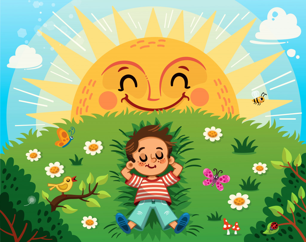 Enjoying the Sun jigsaw puzzle in Kids Puzzles puzzles on TheJigsawPuzzles.com