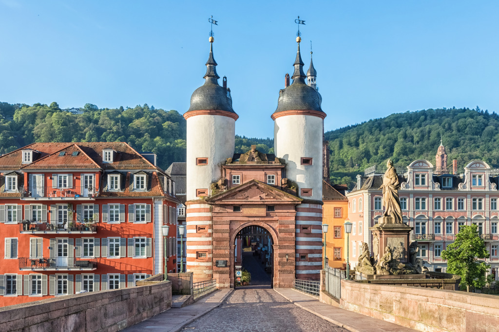 Old Bridge Gate, Heidelberg, Allemagne jigsaw puzzle in Ponts puzzles on TheJigsawPuzzles.com