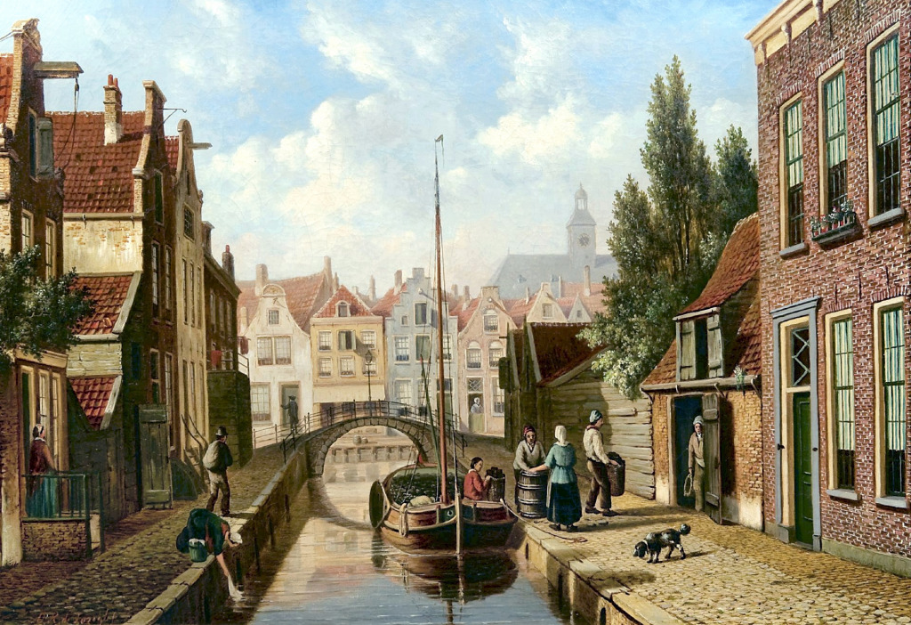 Dutch Canal jigsaw puzzle in Piece of Art puzzles on TheJigsawPuzzles.com
