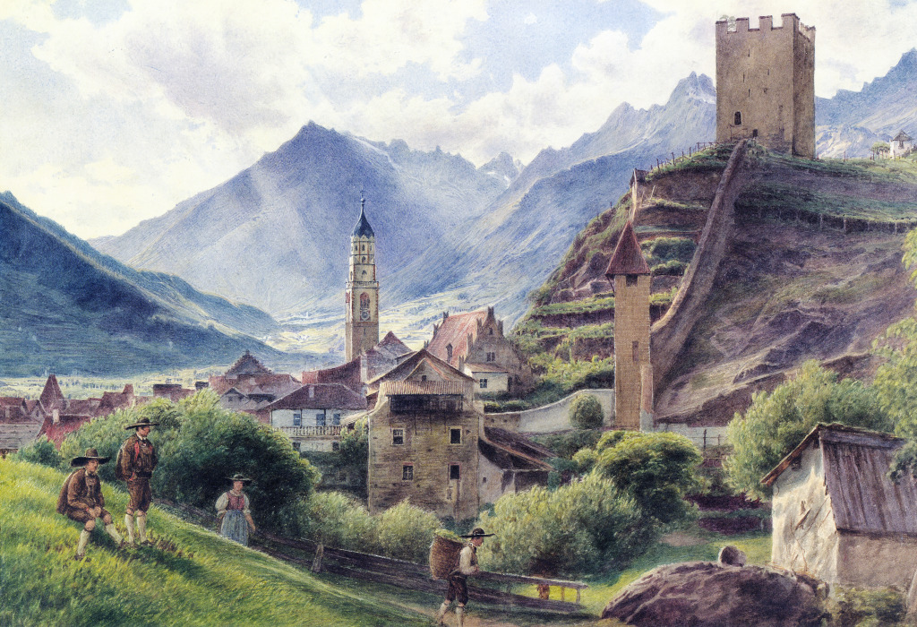 Vue de Merano jigsaw puzzle in Chefs d'oeuvres puzzles on TheJigsawPuzzles.com