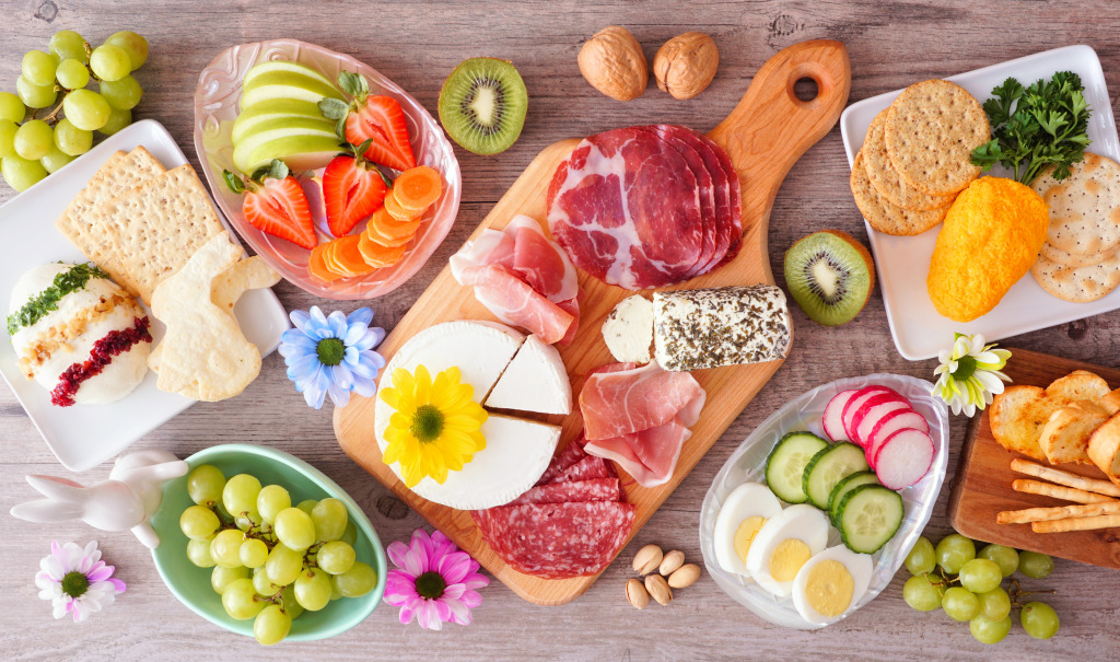 Easter Charcuterie Table jigsaw puzzle in Food & Bakery puzzles on TheJigsawPuzzles.com
