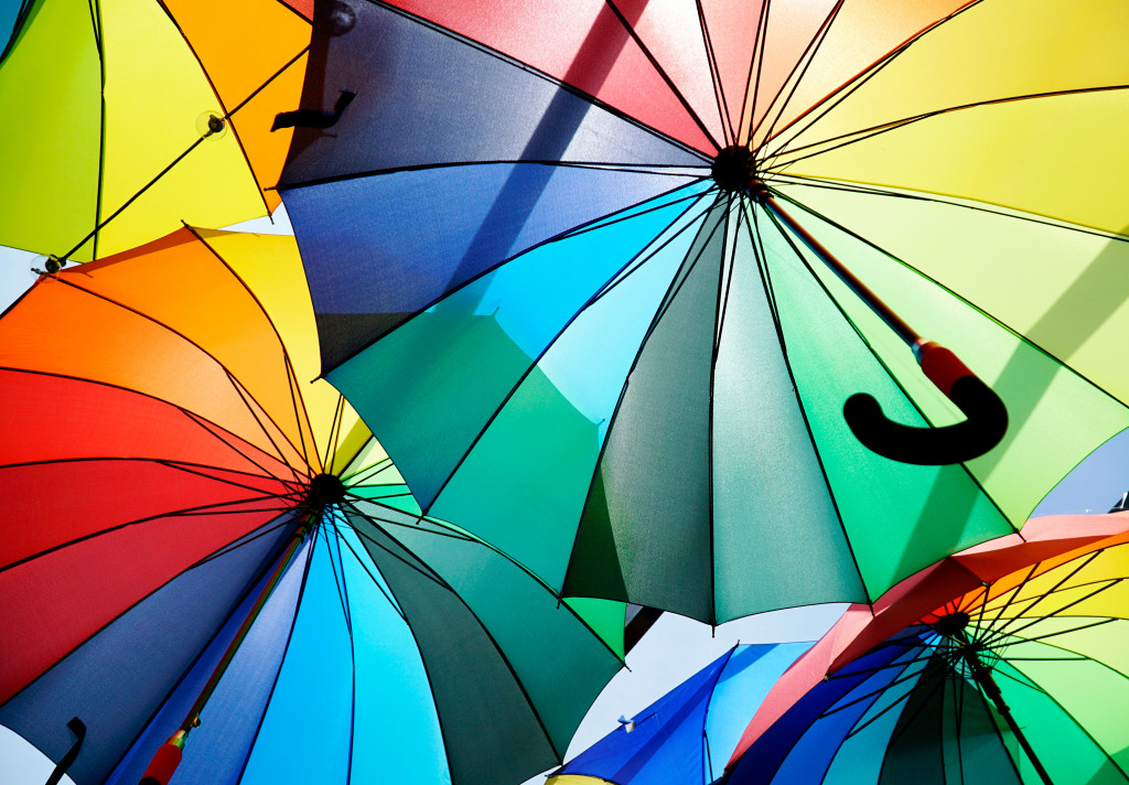 Colorful Umbrellas jigsaw puzzle in Macro puzzles on TheJigsawPuzzles.com