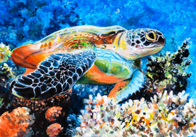 Hawk-Beak Sea Turtle jigsaw puzzle in Under the Sea puzzles on ...