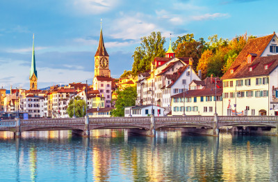 Historic Center of Zurich, Switzerland jigsaw puzzle in Bridges puzzles ...