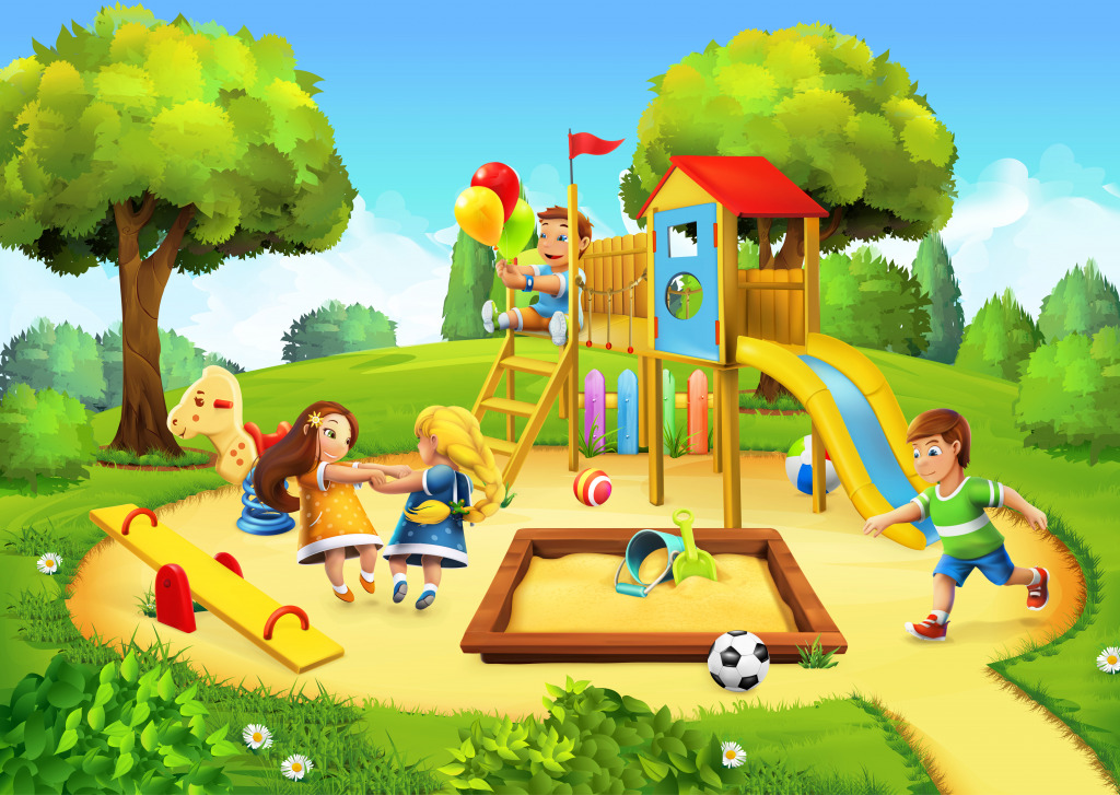 Playground in the Park jigsaw puzzle in Kids Puzzles puzzles on TheJigsawPuzzles.com