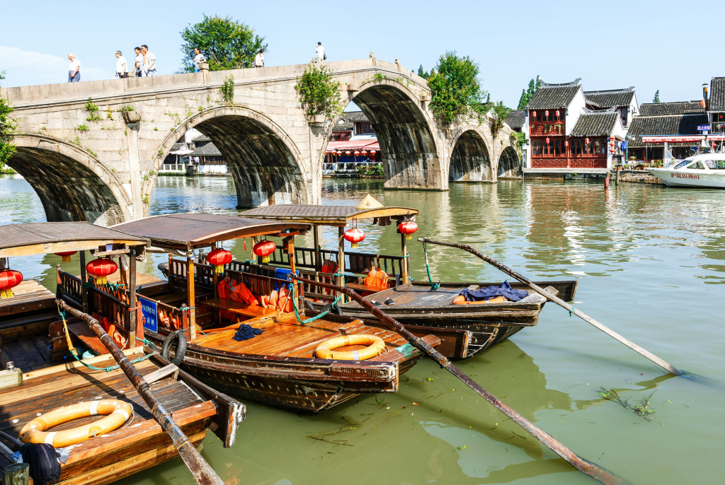 Zhujiajiao Ancient Town, Shanghai, Chine jigsaw puzzle in Ponts puzzles on TheJigsawPuzzles.com