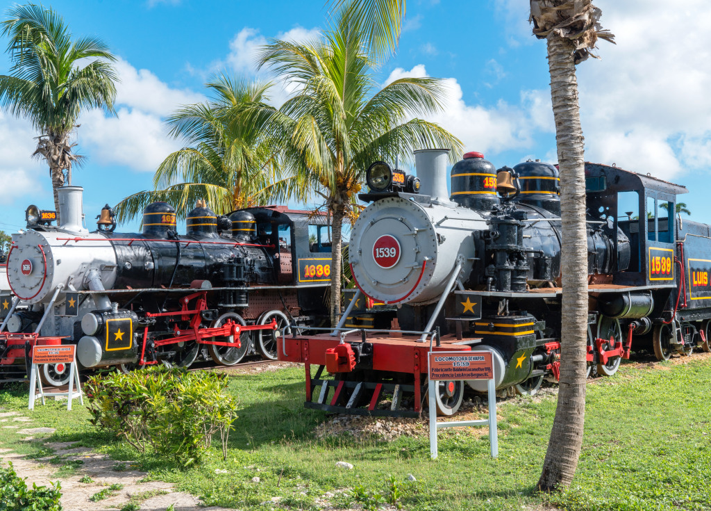 Old Steam Locomotives, Caibarien, Cuba jigsaw puzzle in Puzzle of the Day puzzles on TheJigsawPuzzles.com