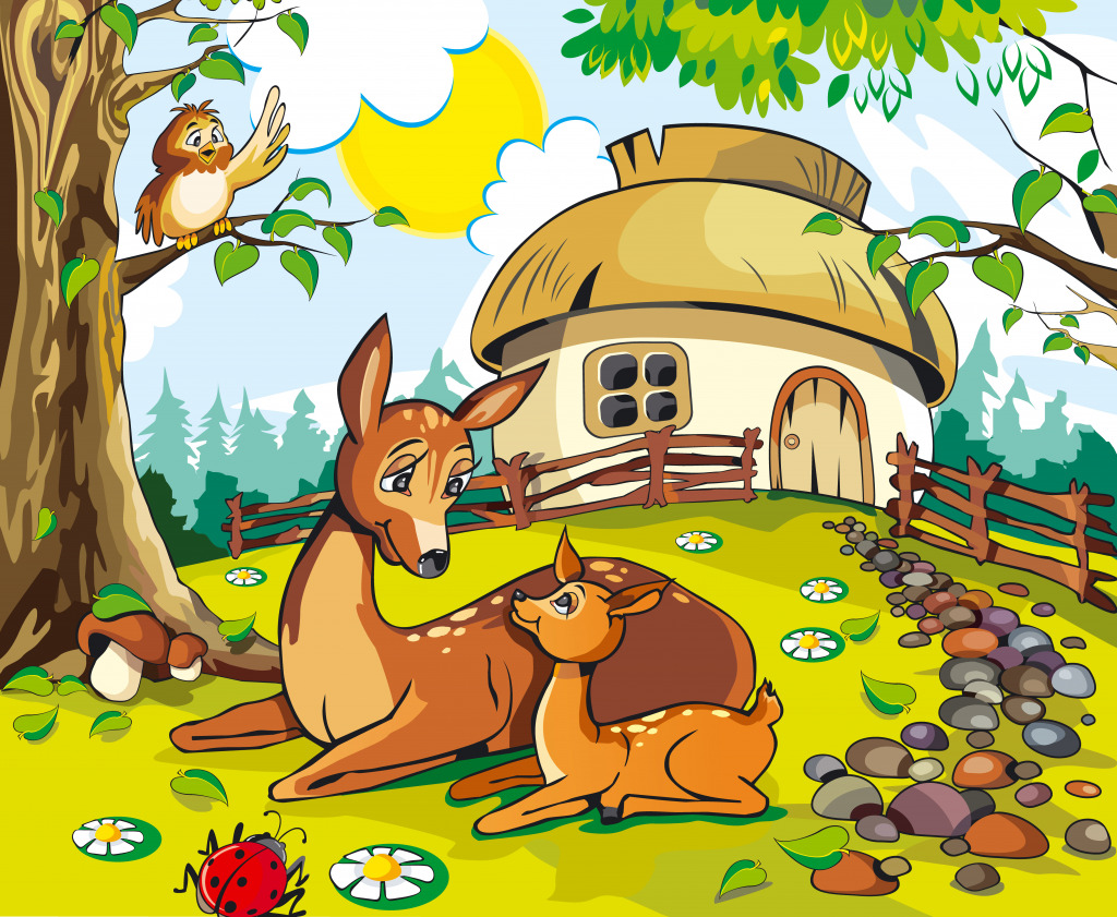 Veado e Gamo jigsaw puzzle in Animais puzzles on TheJigsawPuzzles.com