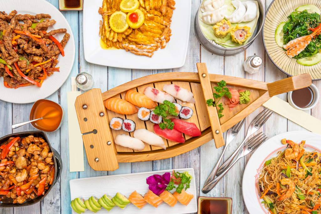 Sushi and Asian Cuisine jigsaw puzzle in Food & Bakery puzzles on TheJigsawPuzzles.com