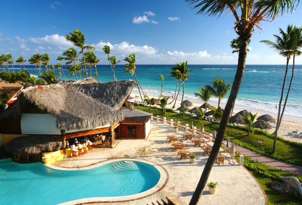Tropical Resort, Punta Cana, Dominicain jigsaw puzzle in Magnifiques vues puzzles on TheJigsawPuzzles.com
