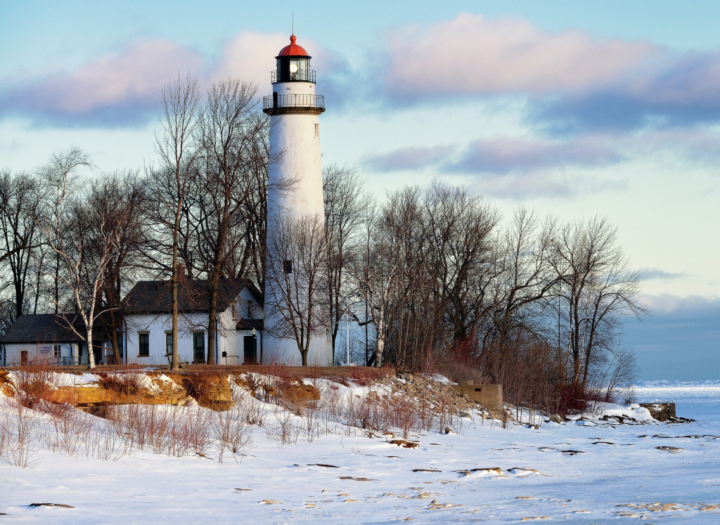 Pointe Aux Barques Lighthouse, Michigan jigsaw puzzle in Great Sightings puzzles on TheJigsawPuzzles.com