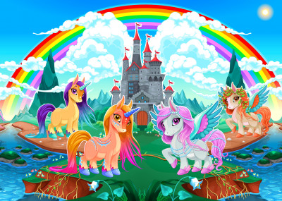 Unicorns and Pegasus jigsaw puzzle in Castles puzzles on ...