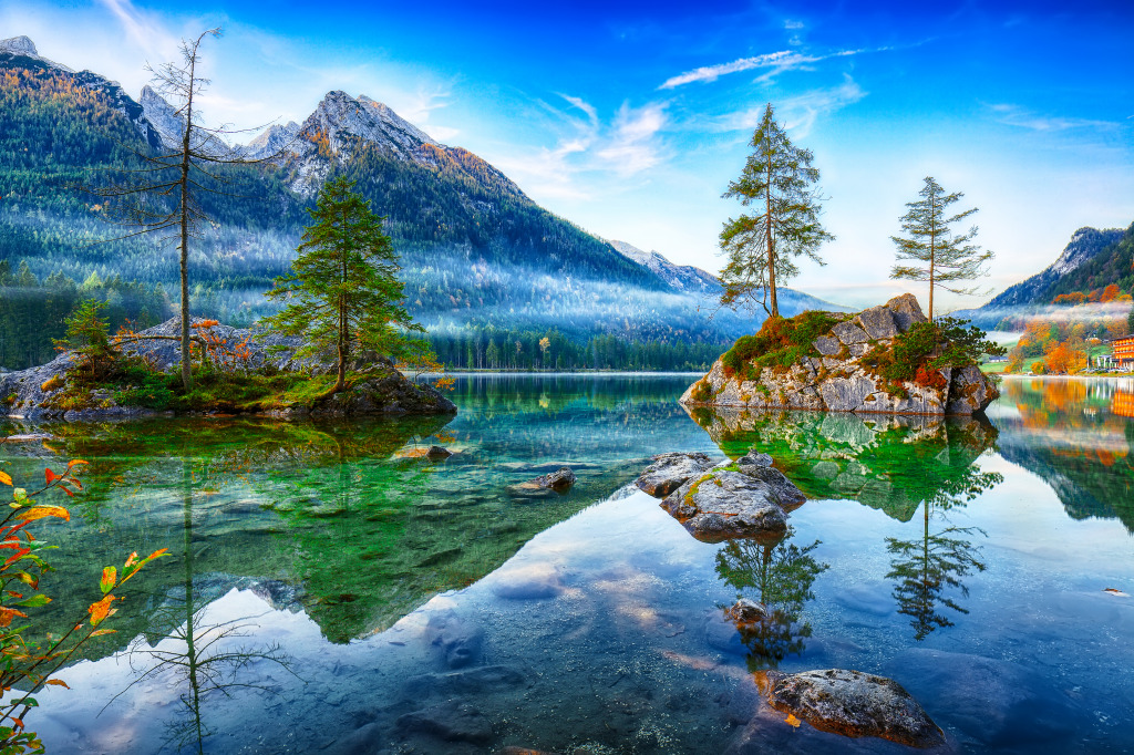 Lac Hintersee, Alpes allemandes jigsaw puzzle in Magnifiques vues puzzles on TheJigsawPuzzles.com