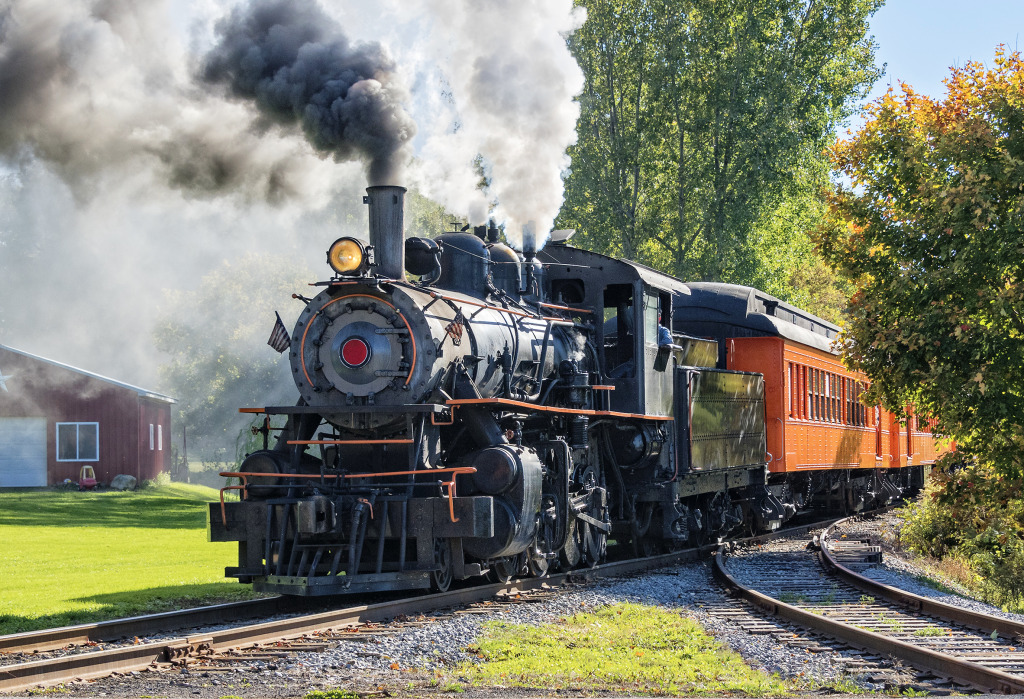 Vintage Steam Engine jigsaw puzzle in Puzzle of the Day puzzles on TheJigsawPuzzles.com