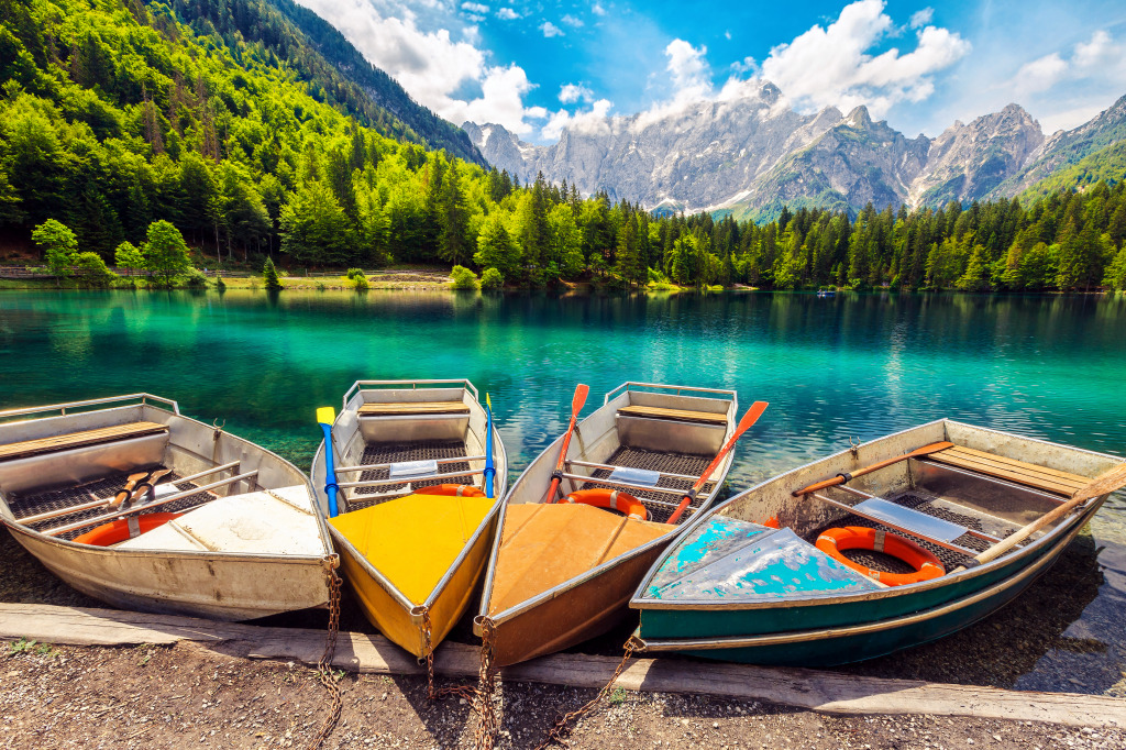 Mangart und Weißenfelsersee, Italien jigsaw puzzle in Puzzle des Tages puzzles on TheJigsawPuzzles.com