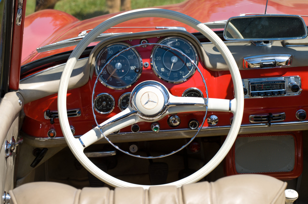 Mercedes-Benz 190SL jigsaw puzzle in Cars & Bikes puzzles on TheJigsawPuzzles.com