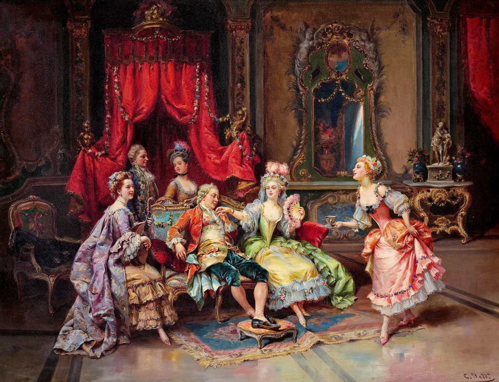 Louis XV in the Throne Room jigsaw puzzle in Piece of Art puzzles on TheJigsawPuzzles.com