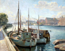 Boats Moored at a Quay, Copenhagen