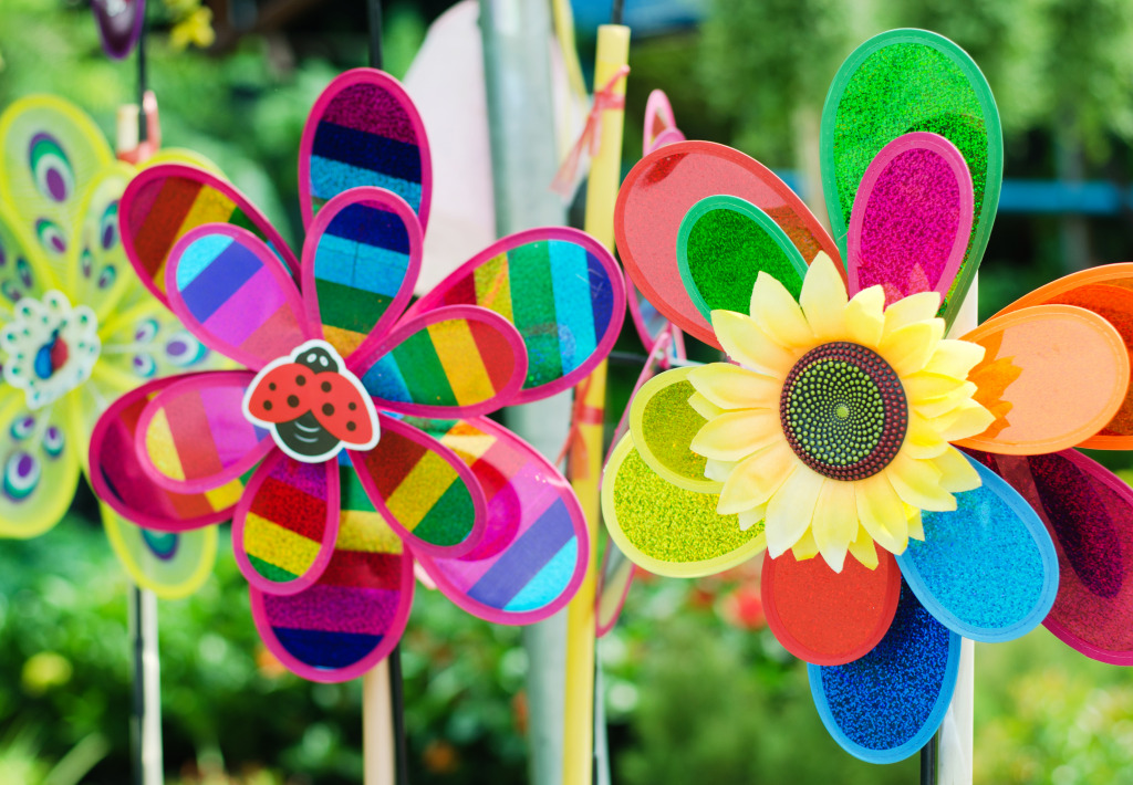 Colorful Pinwheels jigsaw puzzle in Macro puzzles on TheJigsawPuzzles.com
