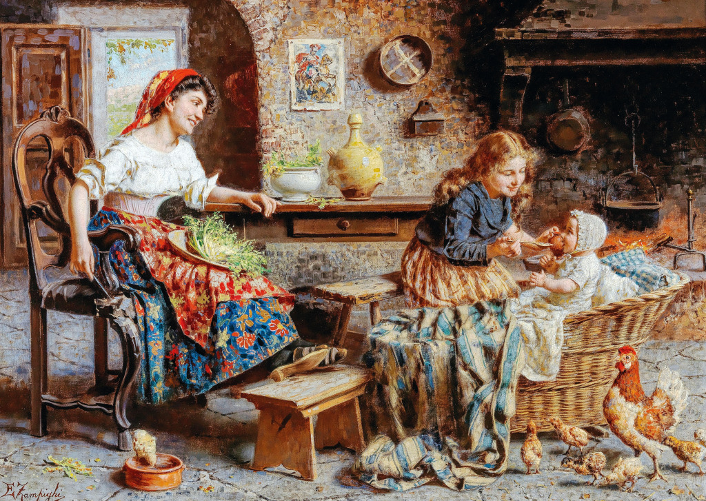 Une famille heureuse jigsaw puzzle in Chefs d'oeuvres puzzles on TheJigsawPuzzles.com