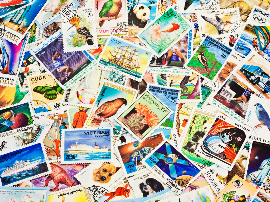 Collection de timbres postaux jigsaw puzzle in Puzzle du jour puzzles on TheJigsawPuzzles.com