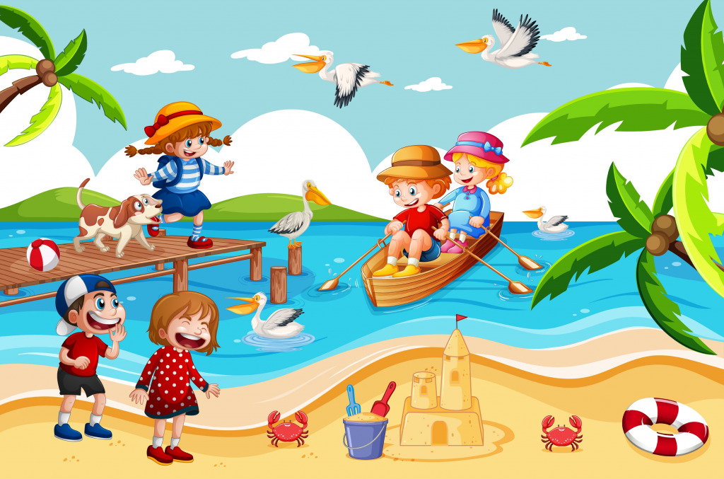 Am Strand jigsaw puzzle in Kinder Puzzles puzzles on TheJigsawPuzzles.com