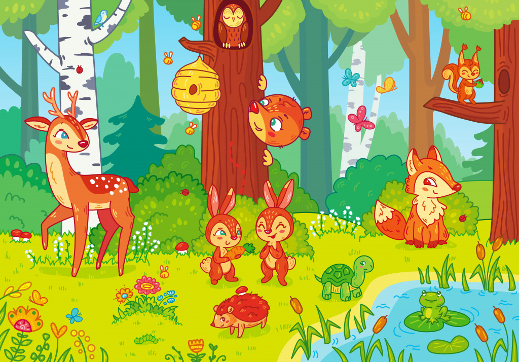 Лесные животные jigsaw puzzle in Детские пазлы puzzles on TheJigsawPuzzles.com