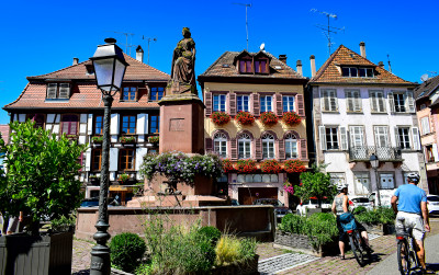 Half-timbered Houses in Ribeauville, France jigsaw puzzle in Street ...