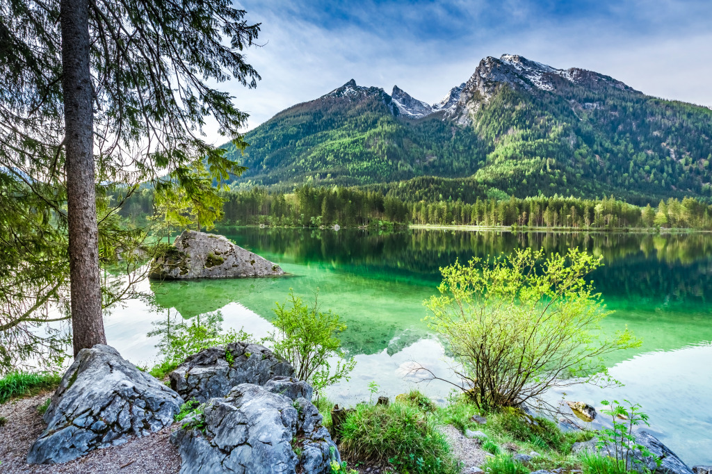 Hintersee Lake, Bavarian Alps jigsaw puzzle in Great Sightings puzzles on TheJigsawPuzzles.com