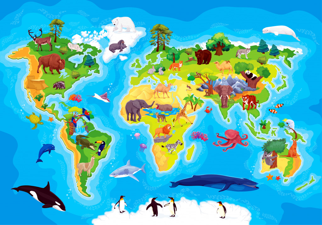 Животные всех континентов jigsaw puzzle in Животные puzzles on TheJigsawPuzzles.com