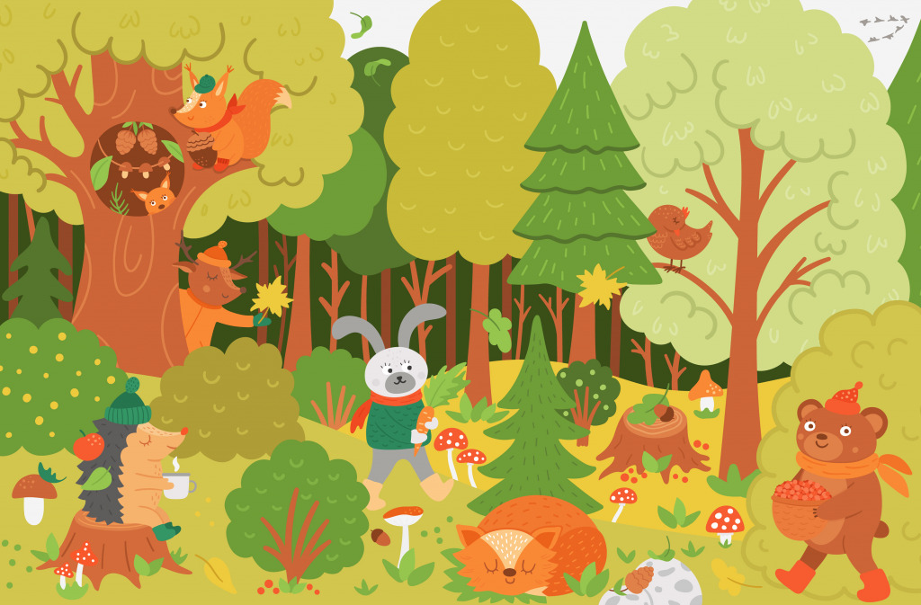 Милые животные в лесу jigsaw puzzle in Детские пазлы puzzles on TheJigsawPuzzles.com