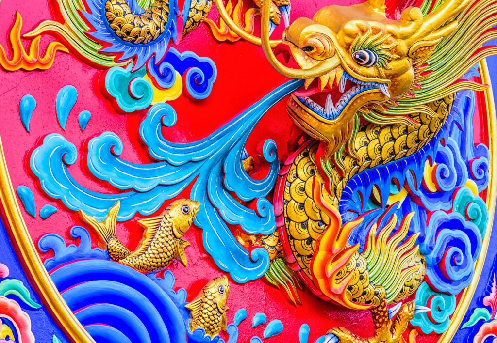 Sculpture in the Chinese Temple jigsaw puzzle in Puzzle of the Day puzzles on TheJigsawPuzzles.com