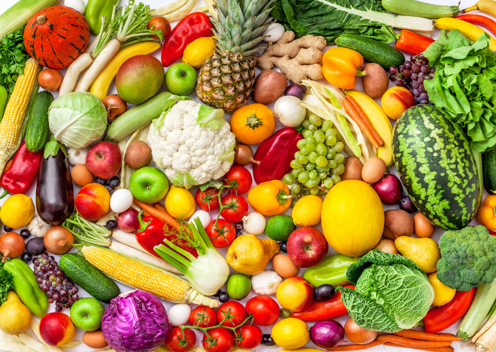 Plenty of Vegetables and Fruits jigsaw puzzle in Fruits & Veggies puzzles on TheJigsawPuzzles.com