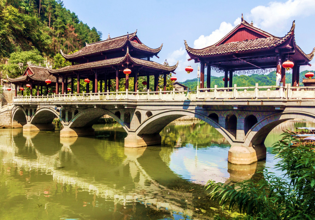 Fenghuang Ancient City, Hunan, Chine jigsaw puzzle in Ponts puzzles on TheJigsawPuzzles.com