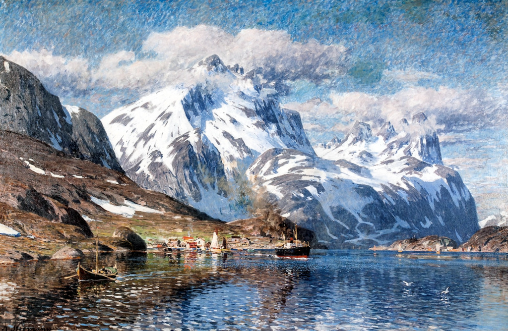 Fishing Village in Lofoten jigsaw puzzle in Piece of Art puzzles on TheJigsawPuzzles.com