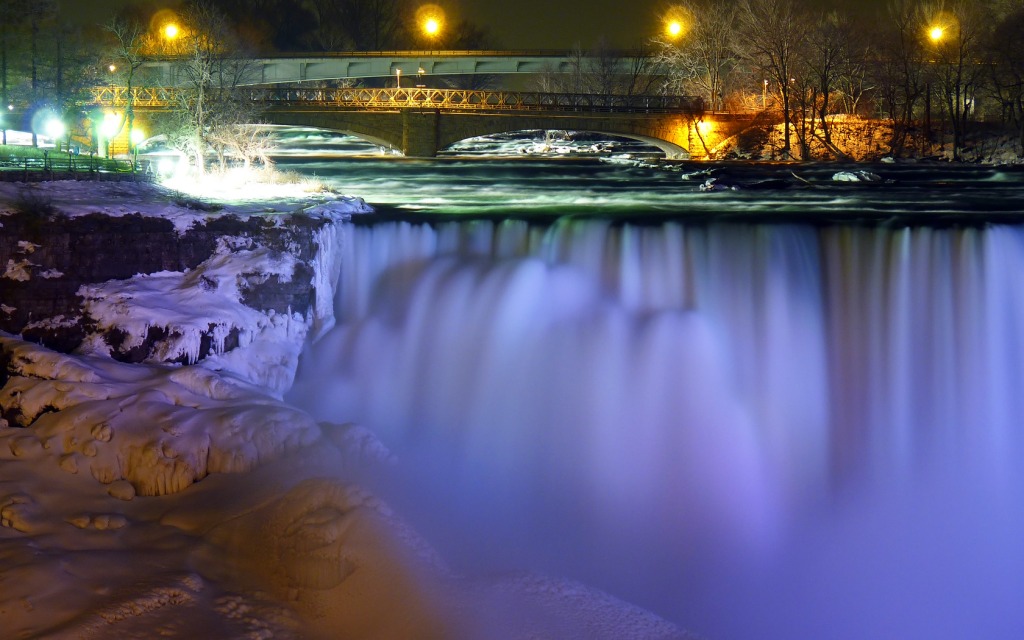 American Falls at Night jigsaw puzzle in Waterfalls puzzles on TheJigsawPuzzles.com