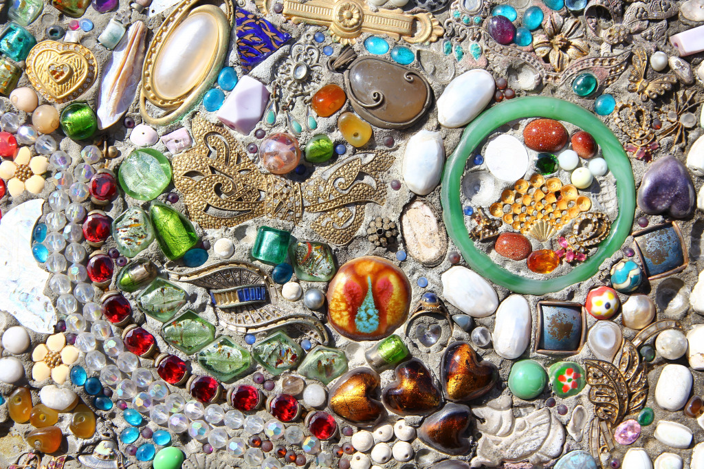 Mosaic Made of Jewelry jigsaw puzzle in Handmade puzzles on TheJigsawPuzzles.com
