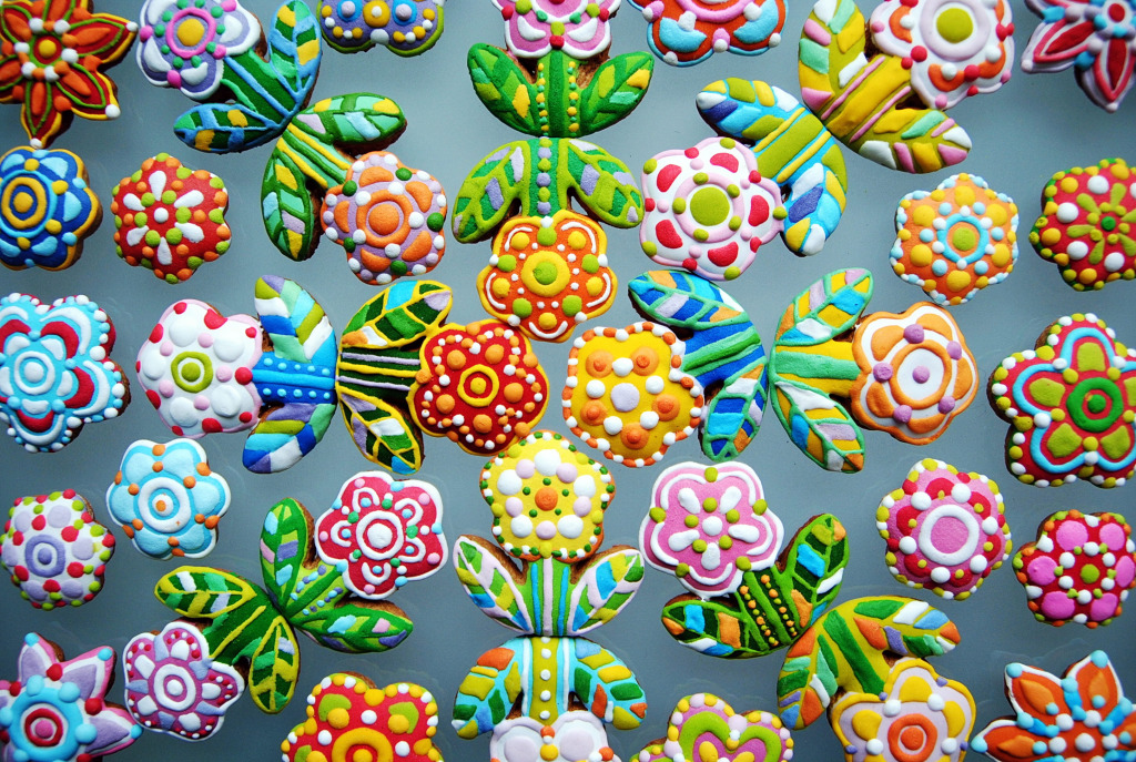 Collection de biscuits aux fleurs jigsaw puzzle in Fleurs puzzles on TheJigsawPuzzles.com