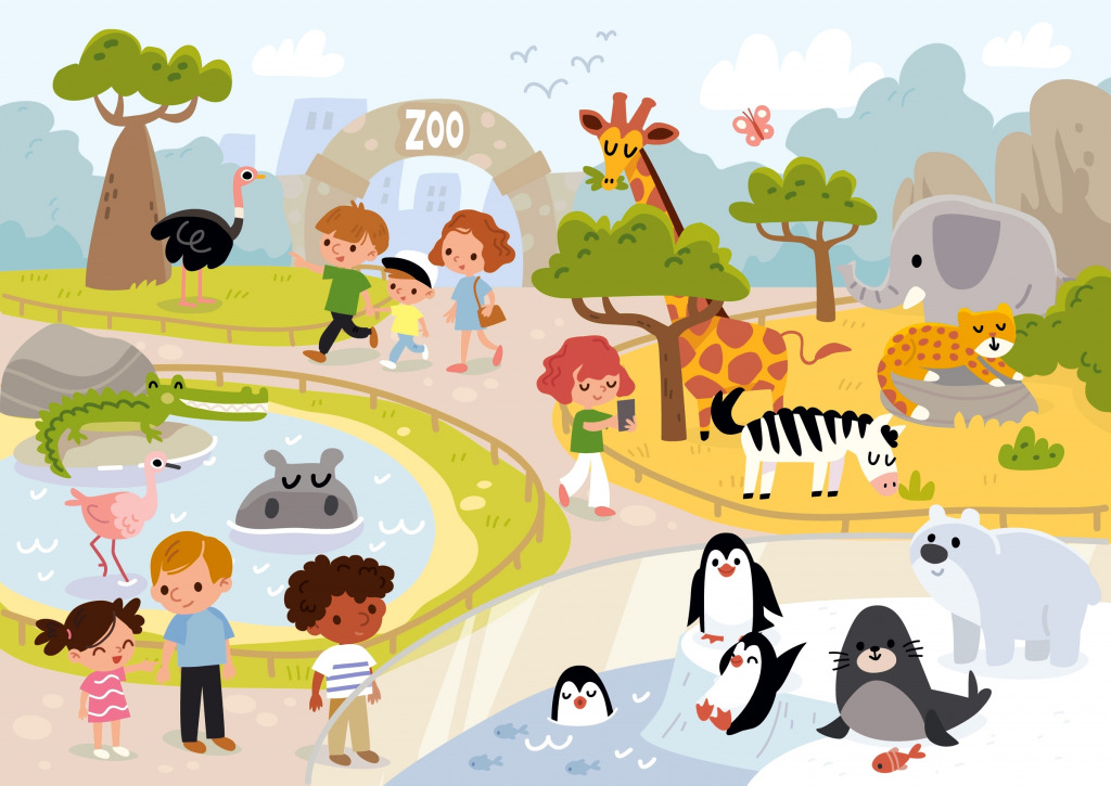 Excursion au zoo jigsaw puzzle in Animaux puzzles on TheJigsawPuzzles.com